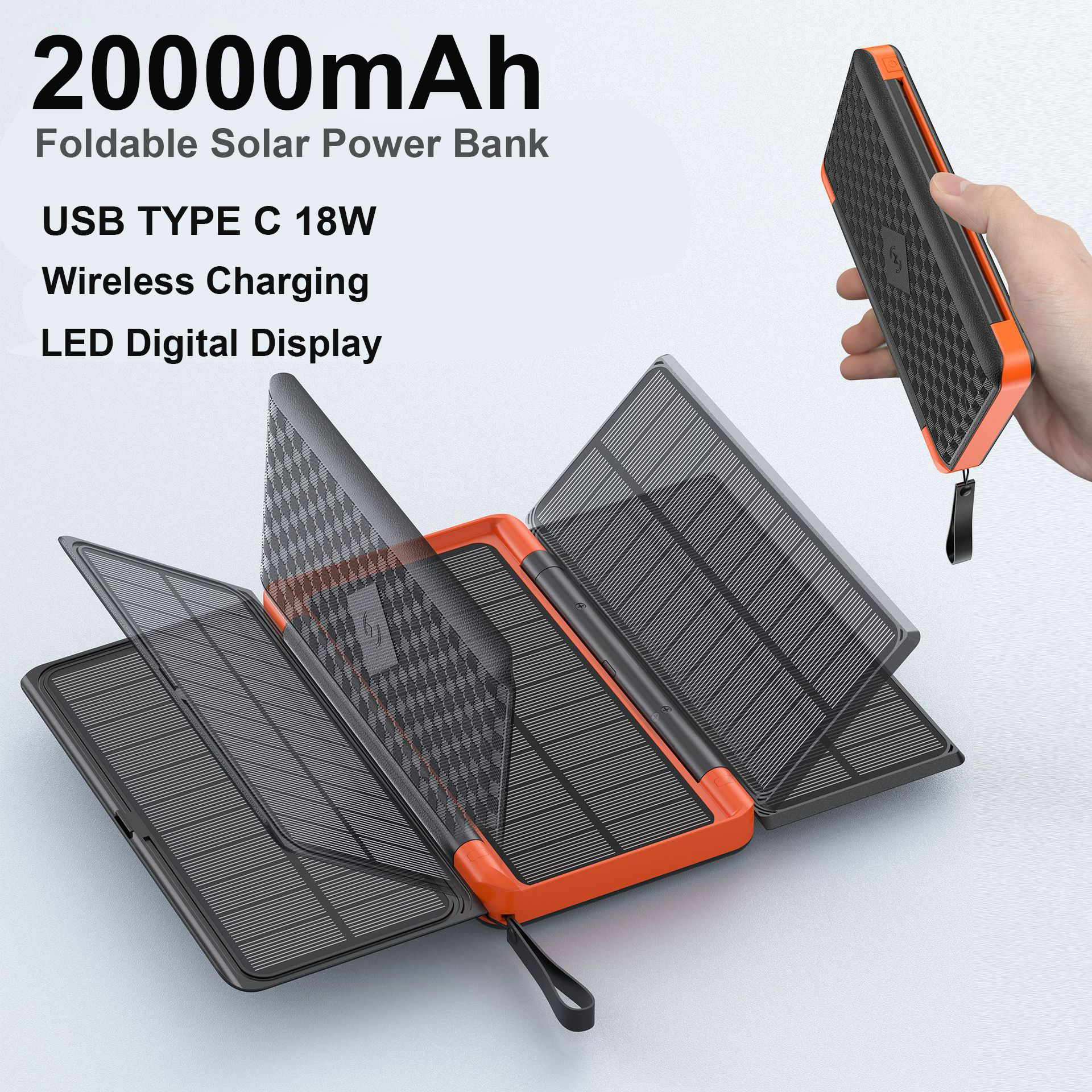 Outdoor Power Distribution Panel - 20000mAh outdoor Solar Power Bank with
