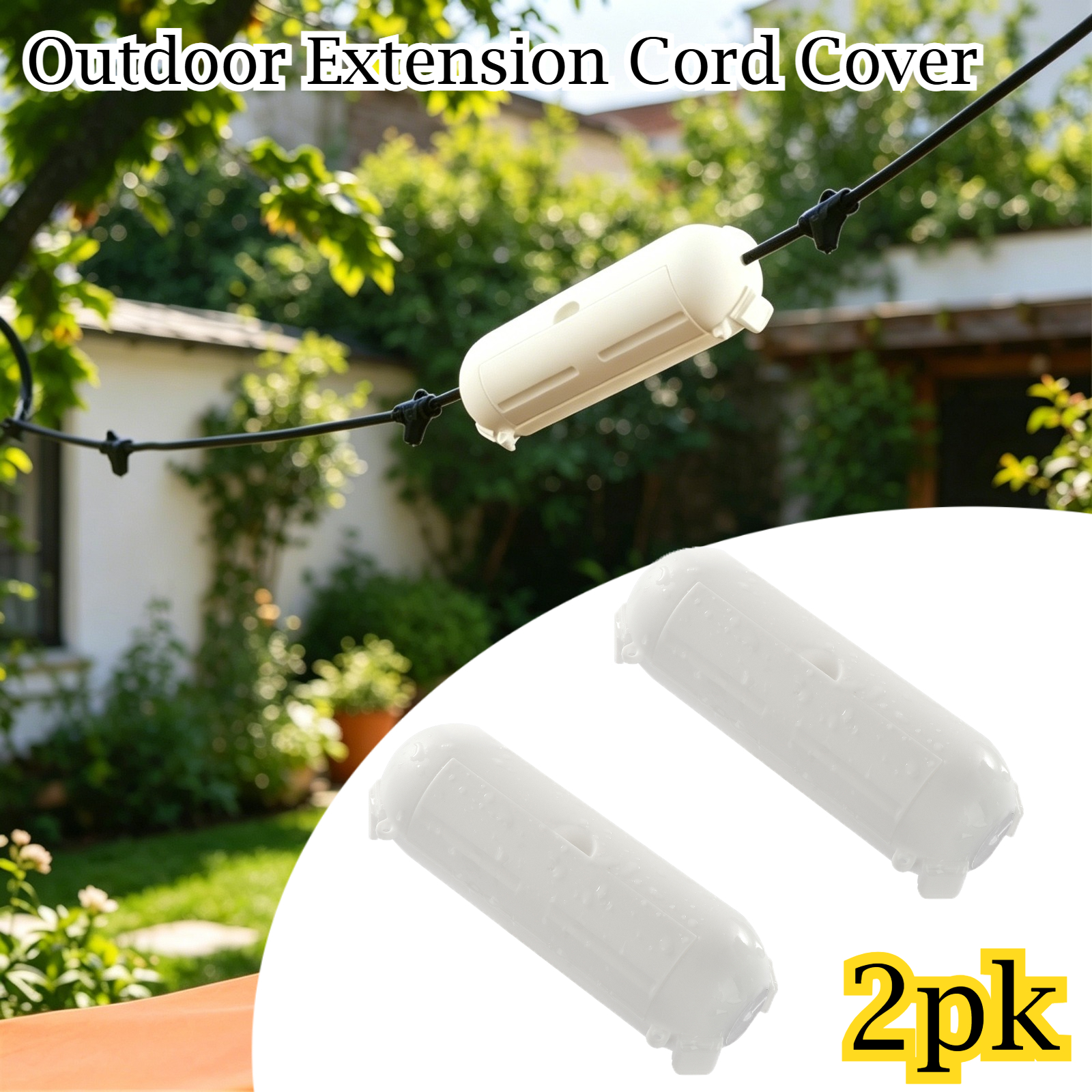 Extension Cord Outdoor - 2 Pack Waterproof Outdoor Connection Box