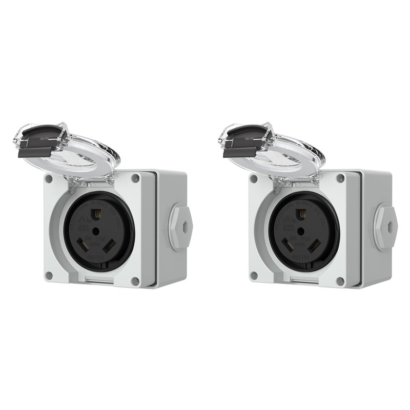 Outdoor Power Receptacle Box - AB34-2X 30Amp Power Outlet Box,125Volt NEMA