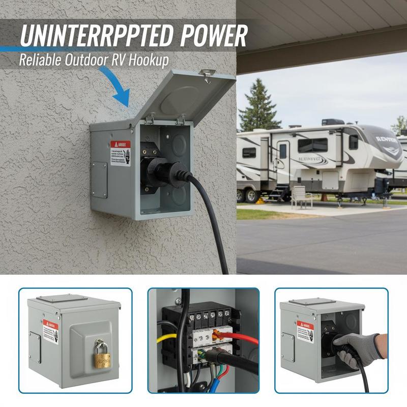 RV Electrical Pedestal 125/250 - Outdoor Power Receptacle Box review and price