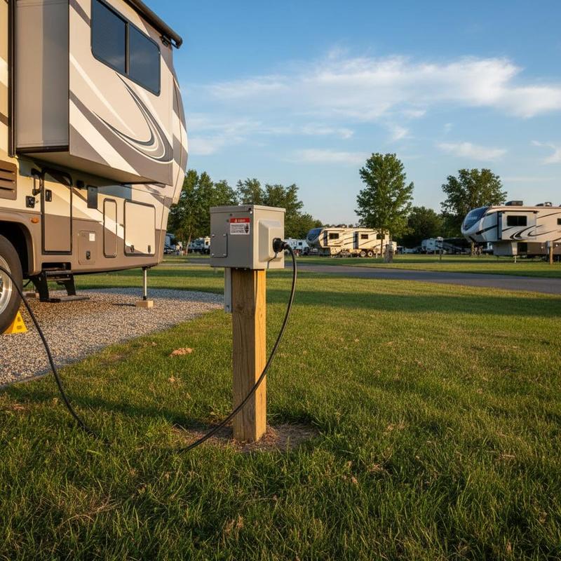 RV Electrical Pedestal 125/250 - Outdoor Power Receptacle Box review and price