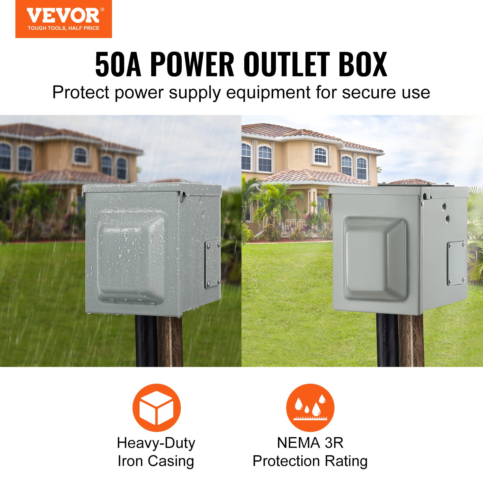 50 Amp RV Power Outlet Box, 12 - Outdoor Power Receptacle Box review and price