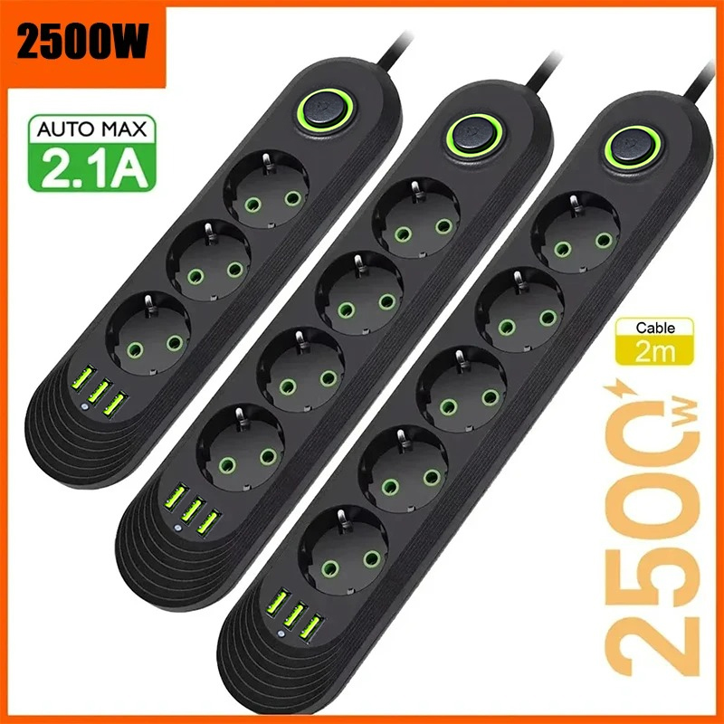 EU Plug AC Outlet 2500W Multip - Outdoor Power Strip review and price