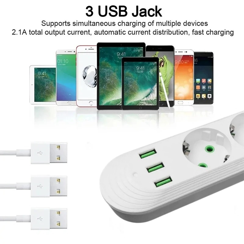 EU Plug AC Outlet 2500W Multip - Outdoor Power Strip review and price