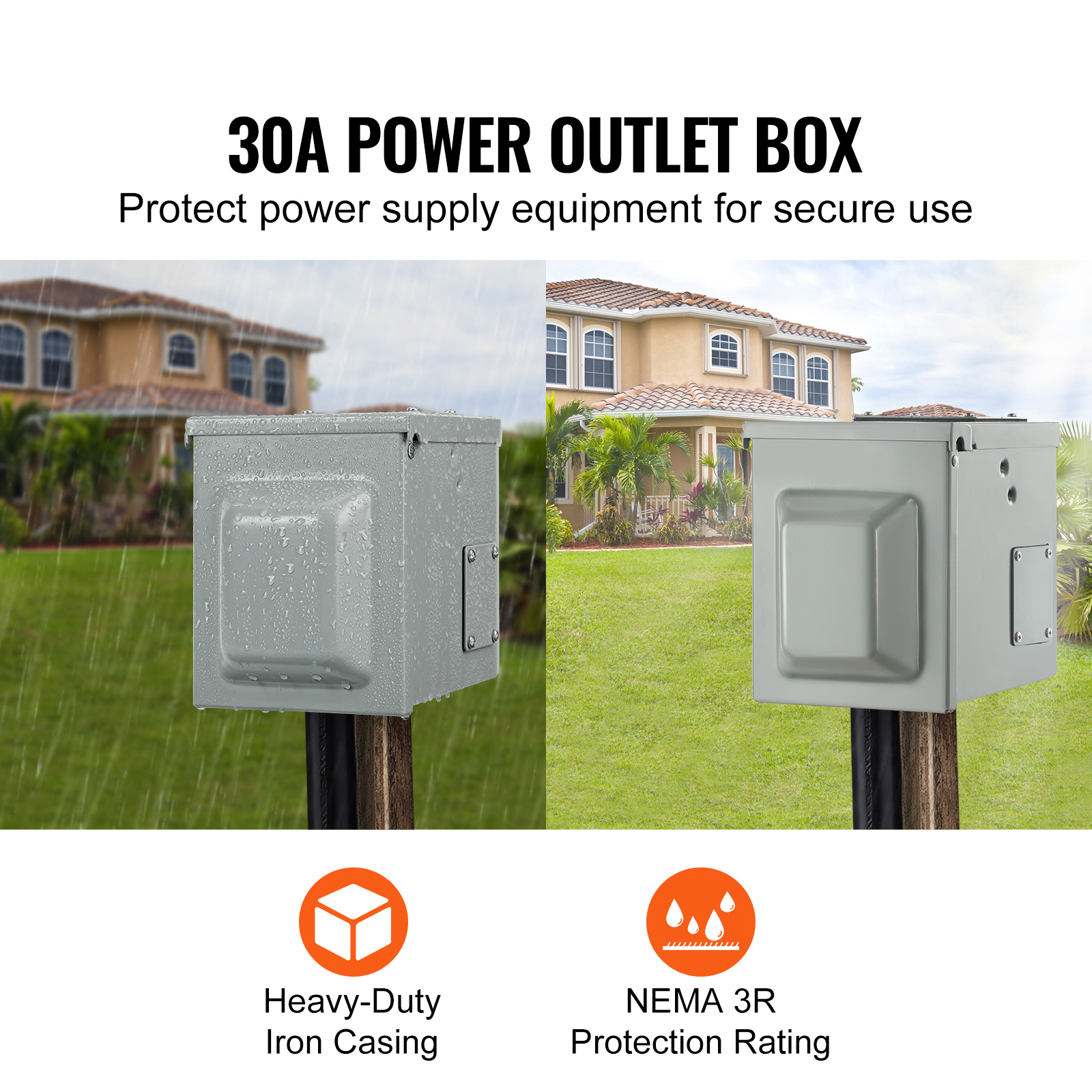 30 Amp RV Power Outlet Box, 12 - Outdoor Power Receptacle Box review and price