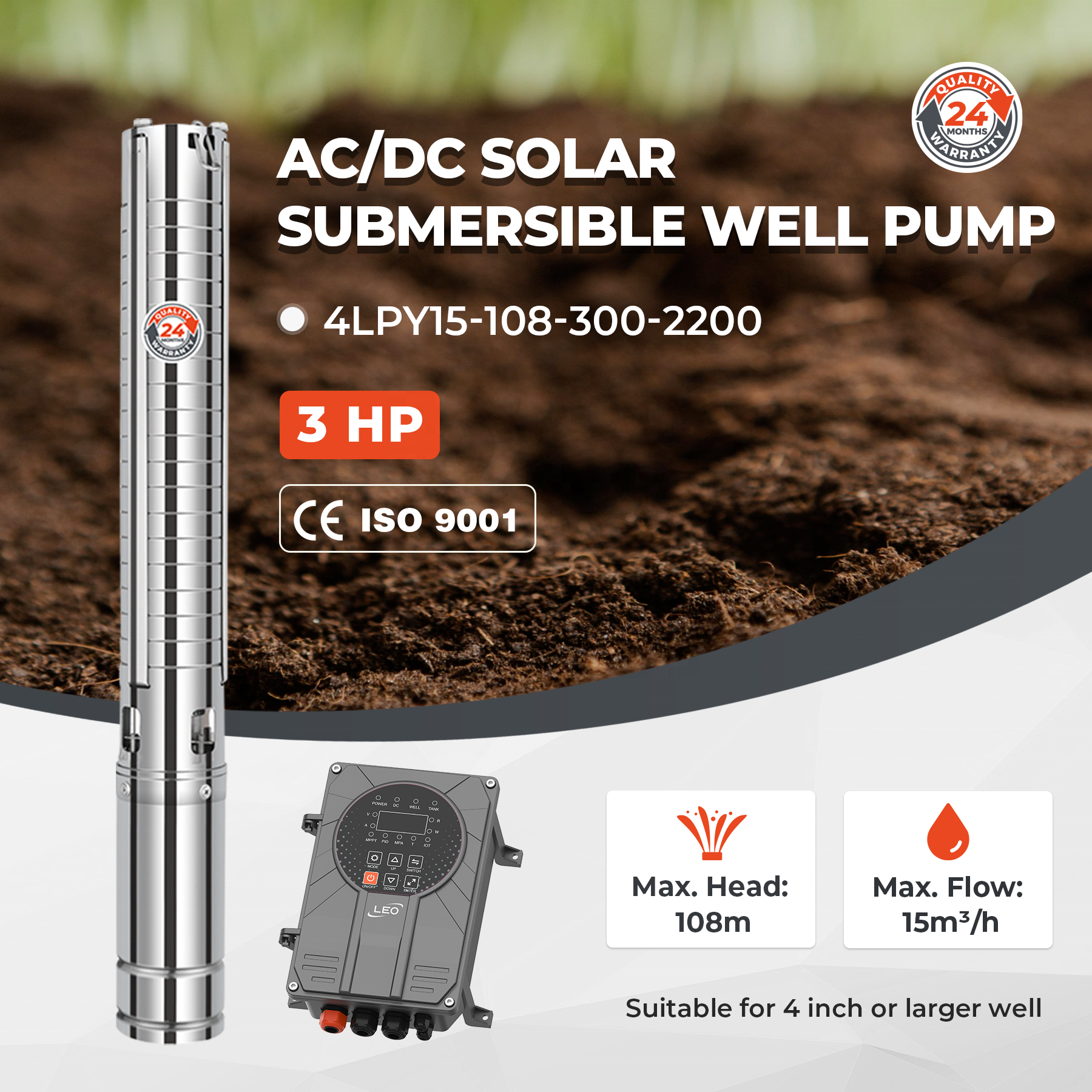 LEO LPY Solar 4inch 3HP 15m3/h - Water Pump Submersible review and price