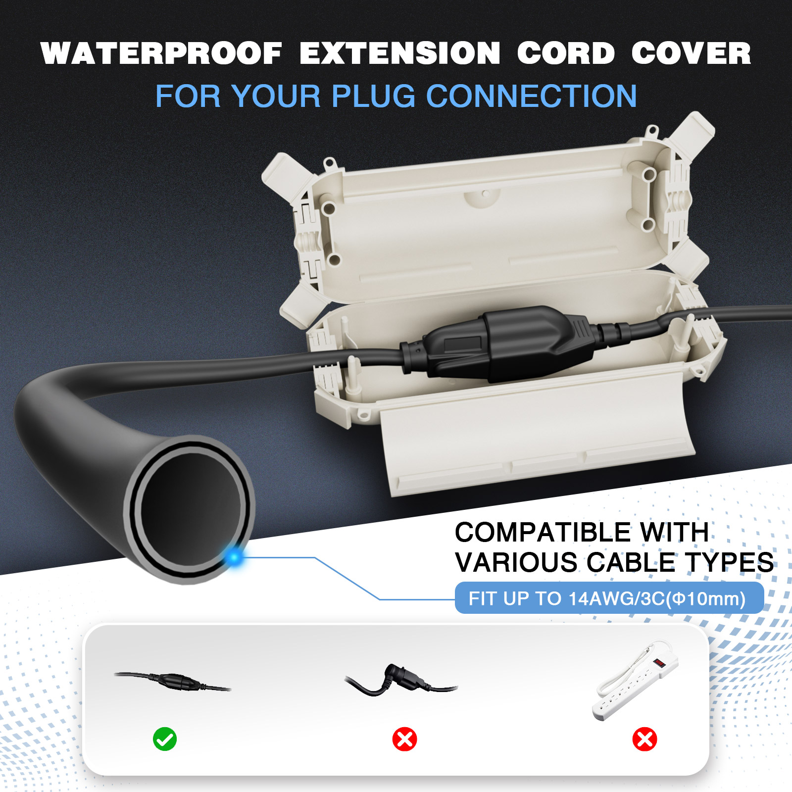 2 Pack Waterproof Outdoor Conn - Extension Cord Outdoor review and price
