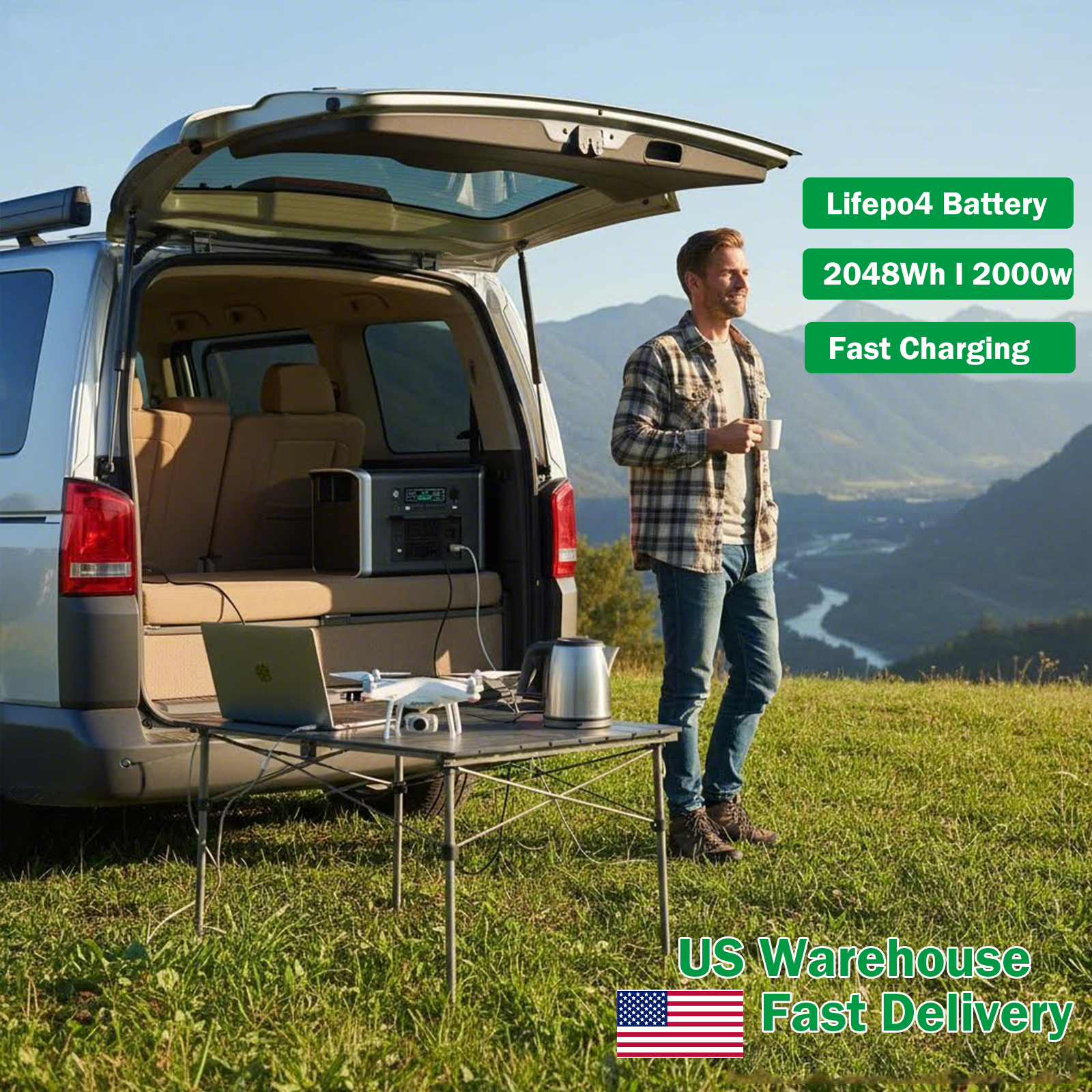 Portable Power Station, 2048Wh - Outdoor Power Bank With Ac Outlet review and price