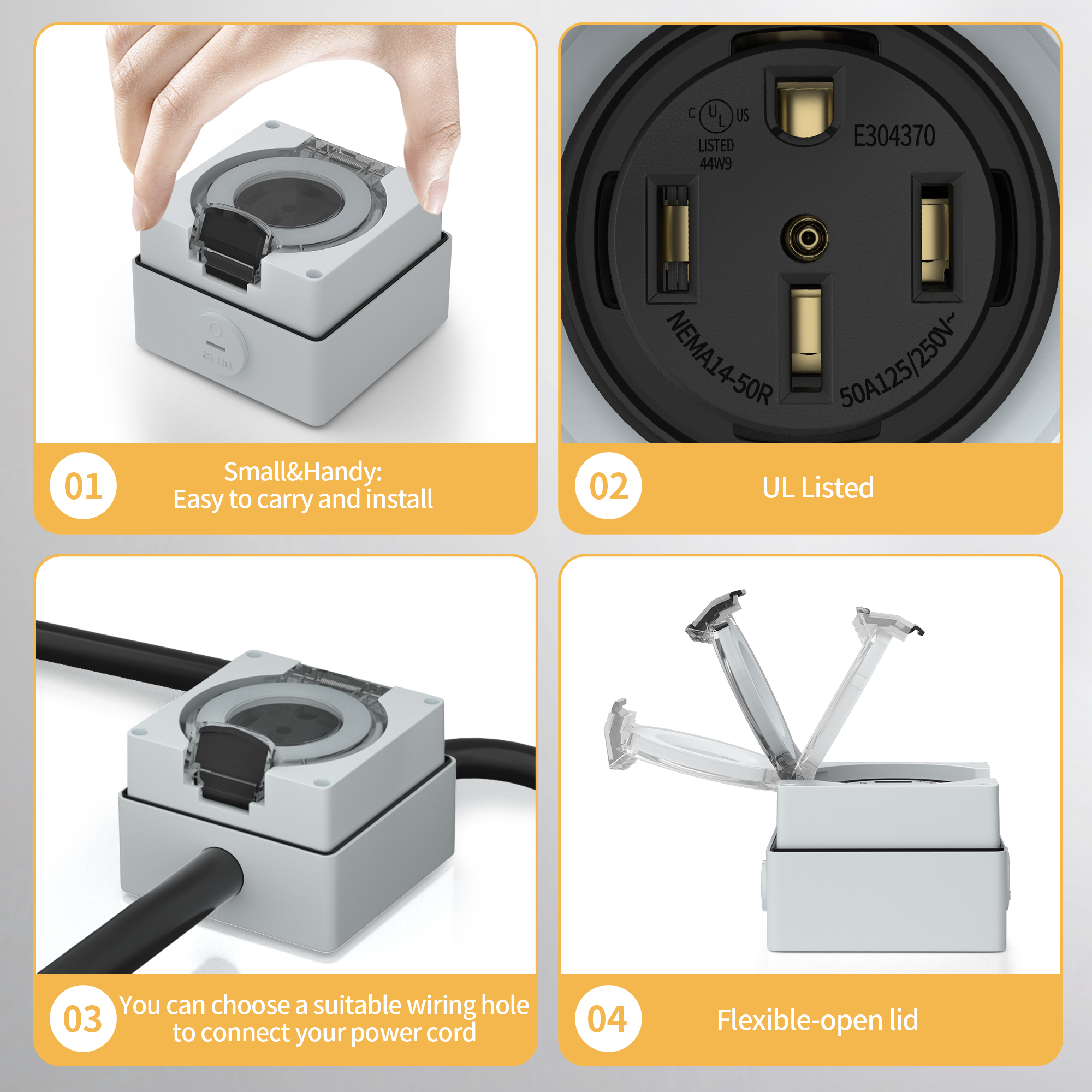 50 Amp Generator RV Power Inle - Outdoor Power Receptacle Box review and price