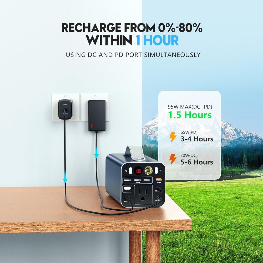 150W Portable Power Station, 1 - Outdoor Power Bank With Ac Outlet review and price