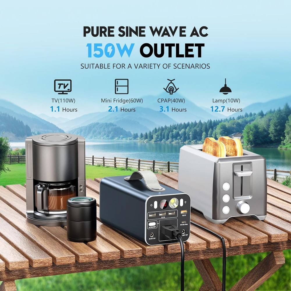 150W Portable Power Station, 1 - Outdoor Power Bank With Ac Outlet review and price
