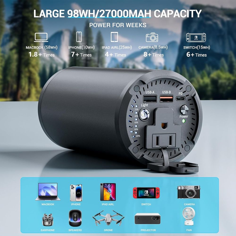 100W AC Outlet 65W PD Portable - Outdoor Power Bank With Ac Outlet review and price