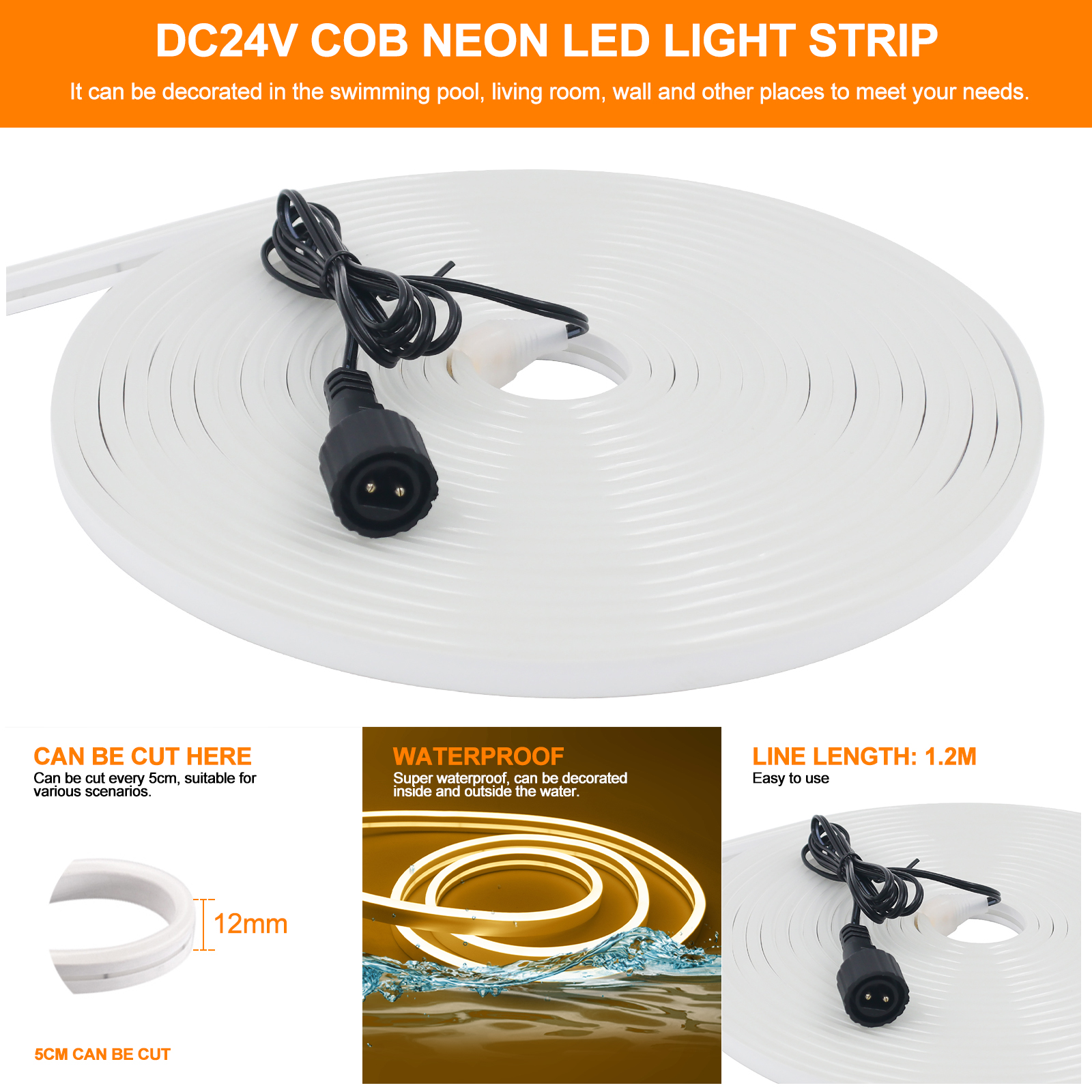 24V Solar Neon Light LED Strip - Outdoor Power Strip review and price