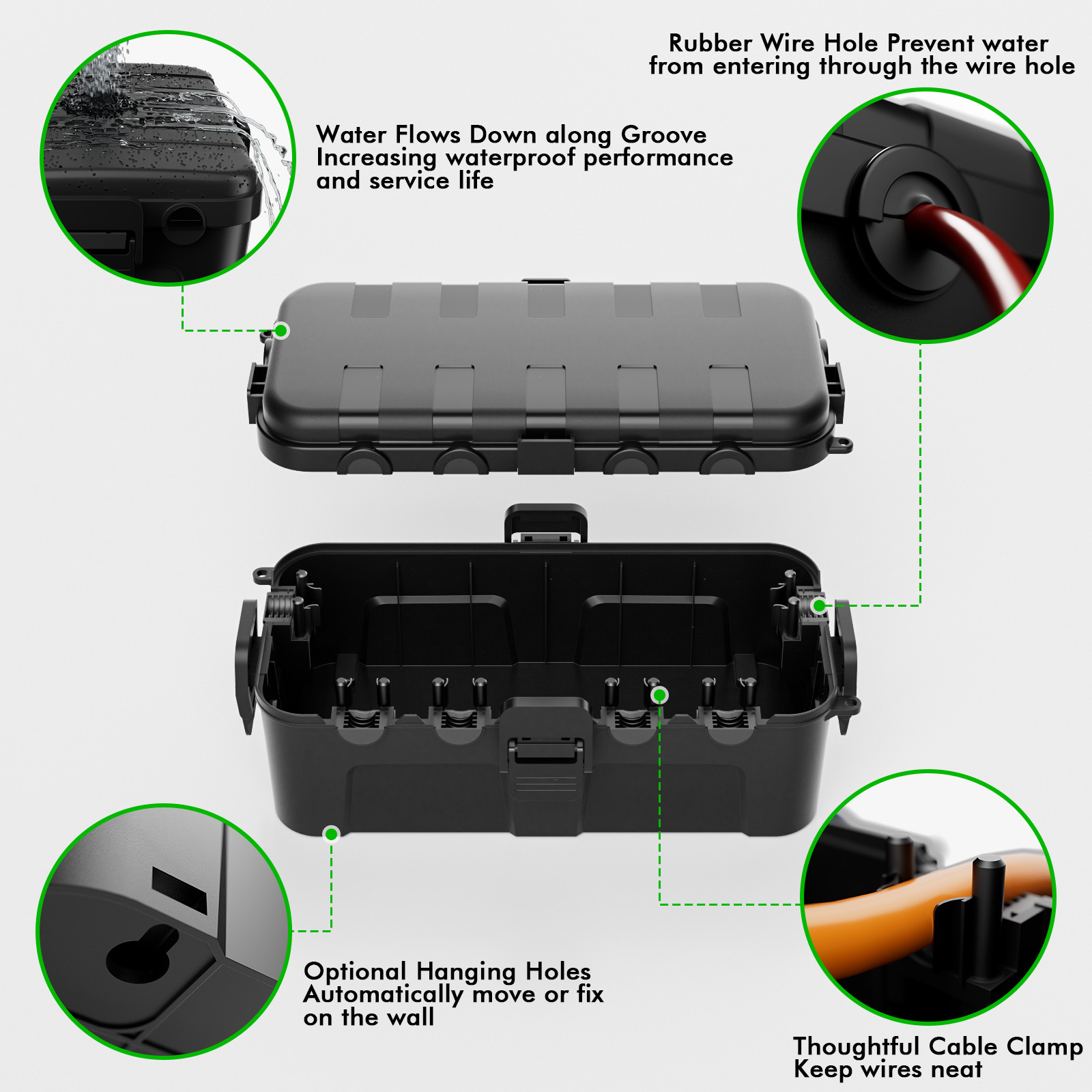 2Pcs Black Medium IP54 Waterpr - Outdoor Use Power Strip review and price