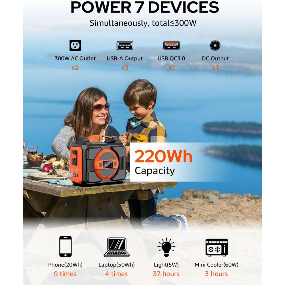 300W Portable Solar Generator  - Outdoor Power Bank With Ac Outlet review and price